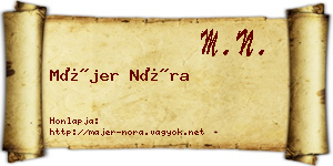 Májer Nóra névjegykártya