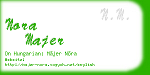 nora majer business card
